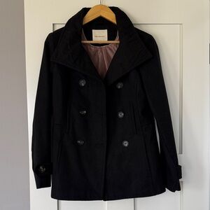 Thread & Supply Black Double-Breasted Pea Coat